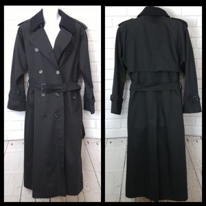 Burberry Trench Coat Black Wool Lining Small